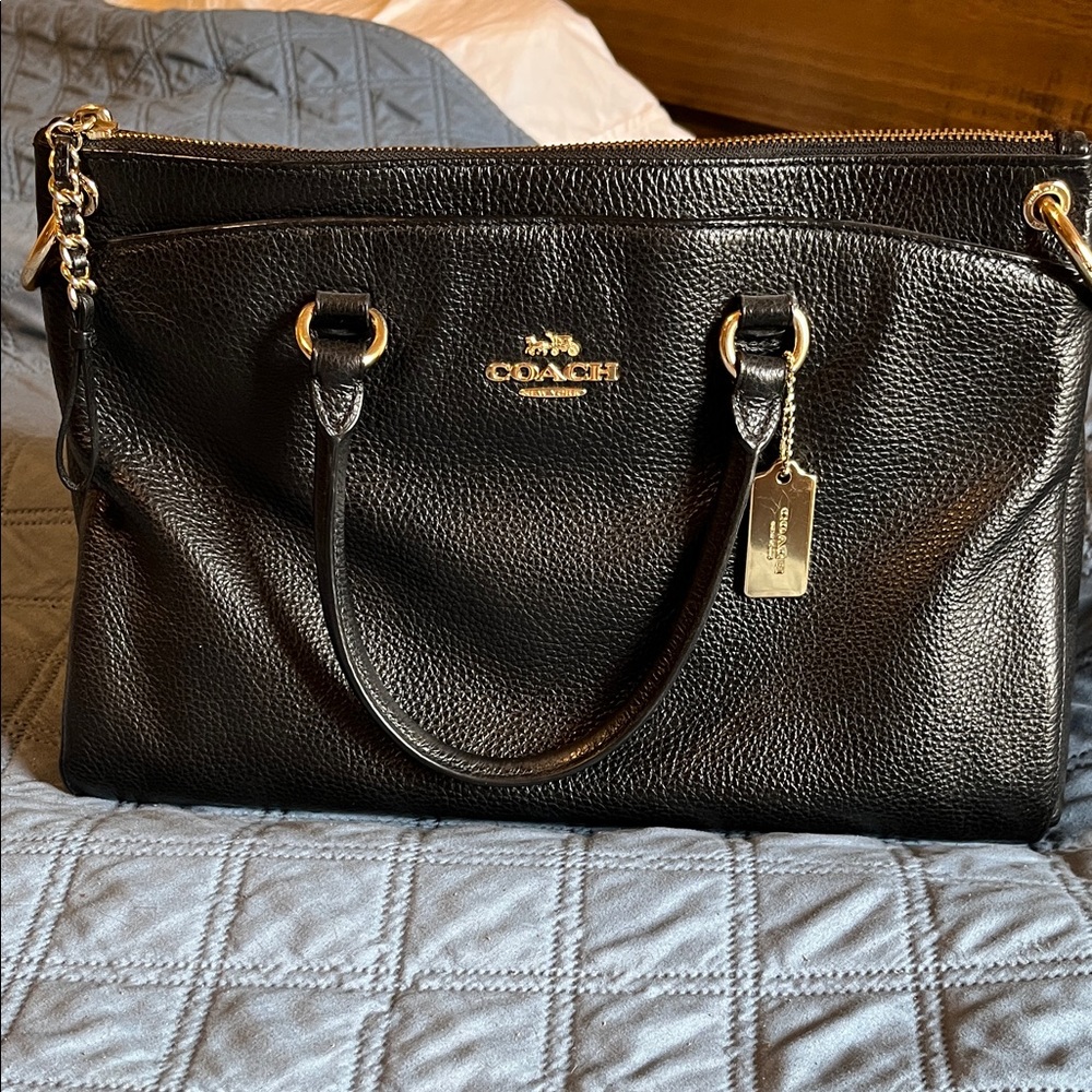 Coach Black Leather Women's Bag